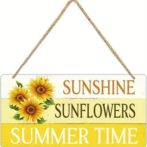 Summer Welcome Door Sign Decor, Wooden Home Sign, Front Door Decoration, Sunflower Theme, Rustic Farmhouse Design, Perfect for Summer, Porch Art, Kitchen Wall Art, Home Office Bedroom Outdoor