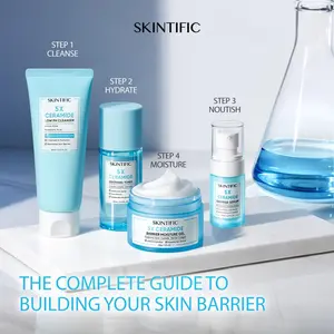 SKINTIFIC 4PCS 5X Ceramide Repair Barrier Set - 5 Types of Ceramides for Deep Repair & 24-Hour Hydration Anti Inflammatory Barrier Strengthening All Skin Type Sensitive Skin Friendly