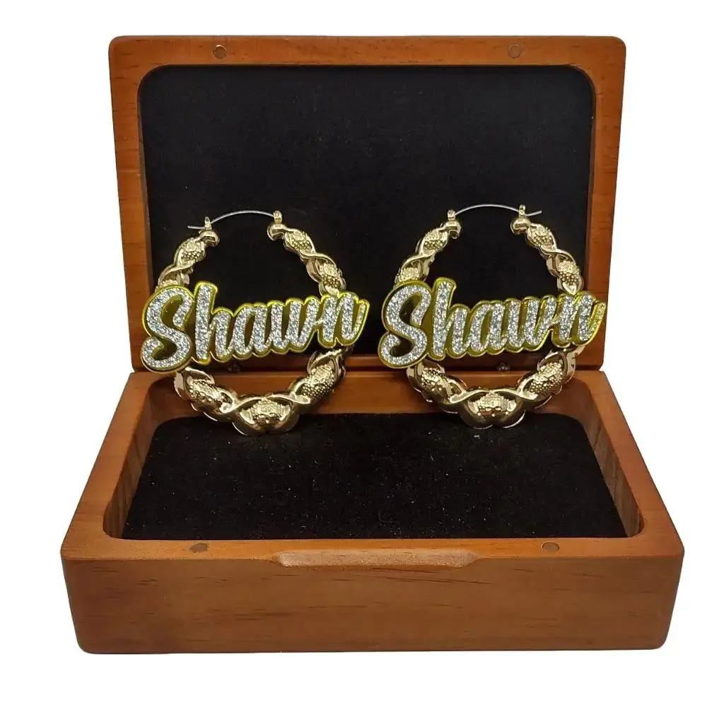 Custom XOXO Gold Hoop Earrings – Personalized Nameplate Jewelry with Background Color, Bling Statement Earrings, Hip Hop Style Gift for Women & Girls