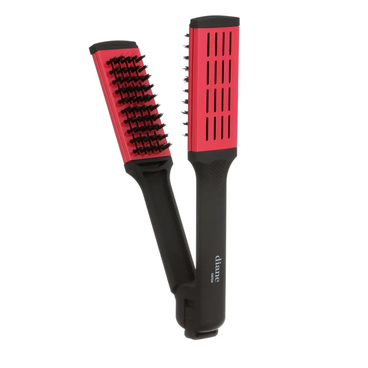 Diane Ceramic Straightening Brush with Nylon Bristles for Smoothing and Styling Thick Coarse Hair, Double-Sided Hair Straightener Brush, 2-in-1 Smoothing Hair Brush, Gently Removes Tangles