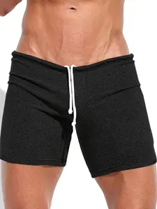 1pcs Men's Ultra-Sexy Fine Striped Training Tight Pants, Outdoor Sports Running Elastic Men's Shorts, High-Waisted Workout Bottoms, Skinny Track Shorts, Workout Impact Shorts, Tight Fitted Shorts