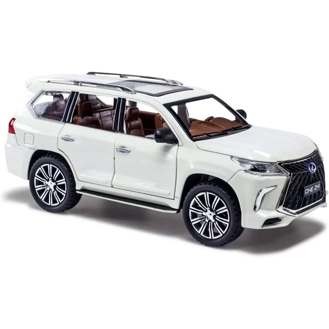 1/24 Scale Zinc Alloy Diecast Car Model - Pull Back Toy Car with Sound and Light, Collectible Classic Novelty Vehicle for Adults, Boys and Girls (White)