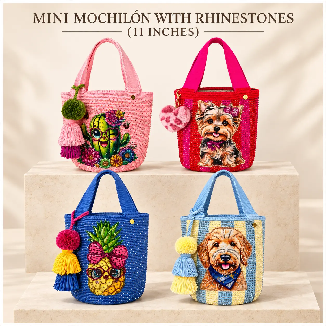 MINI MOCHILÓN BEADED WAYUU TOTE BAG