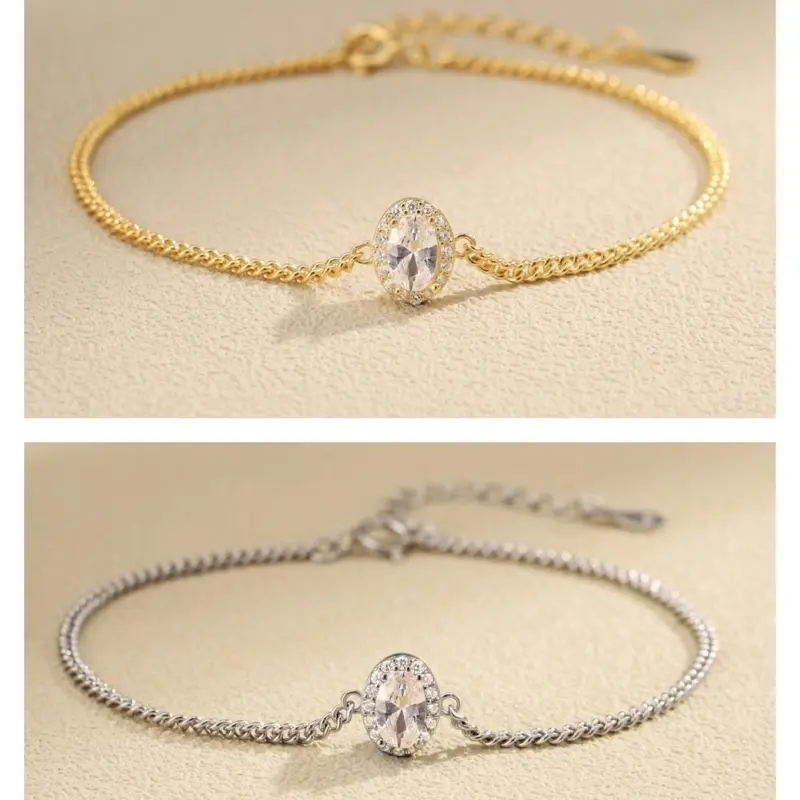 1.5 CT Single stone Bezel Bracelet/S925