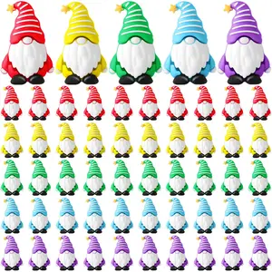 Easter Mini Gnomes Figures 25/50pcs 3D Gnomes Statues Santa Claus with a Big Beard Tiny Gnome Figures Miniature Gnome Ornaments for Christmas Holiday Seasonal Brithday Party Indoor Home, Gift for Family Friends, Cute Desktop Decorations