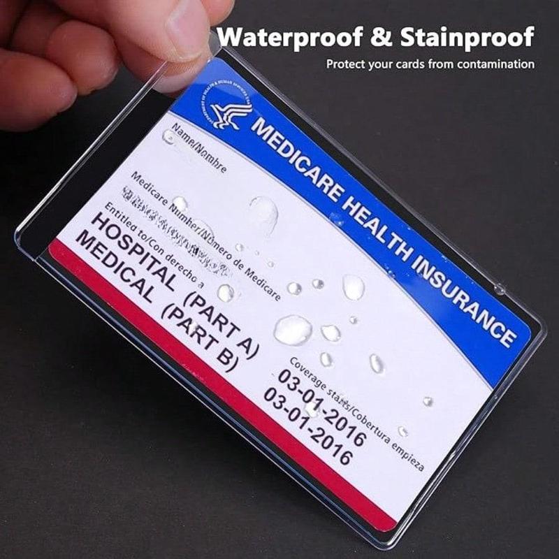 10 Pack New Medicare Card Holder Protector Sleeves, 12Mil Clear PVC Soft Waterproof Medicare Card Protector for New Medicare Card Credit Card Business Card, Heavy Duty Card Sleeves