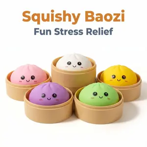 Expressive Dumpling Squishy - BlindBox, My secret Bun Fidget Toy, SoftTPR Material, Stress Relief, UnboxingSurprise, Random Style per Pack,Gift for Adults