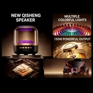 Wireless Blue Tooth Speaker, Portable Atmosphere Light, Outdoor Use, Gold Edge Glass, S5 Model, Lithium Battery, Guangdong Manufacture