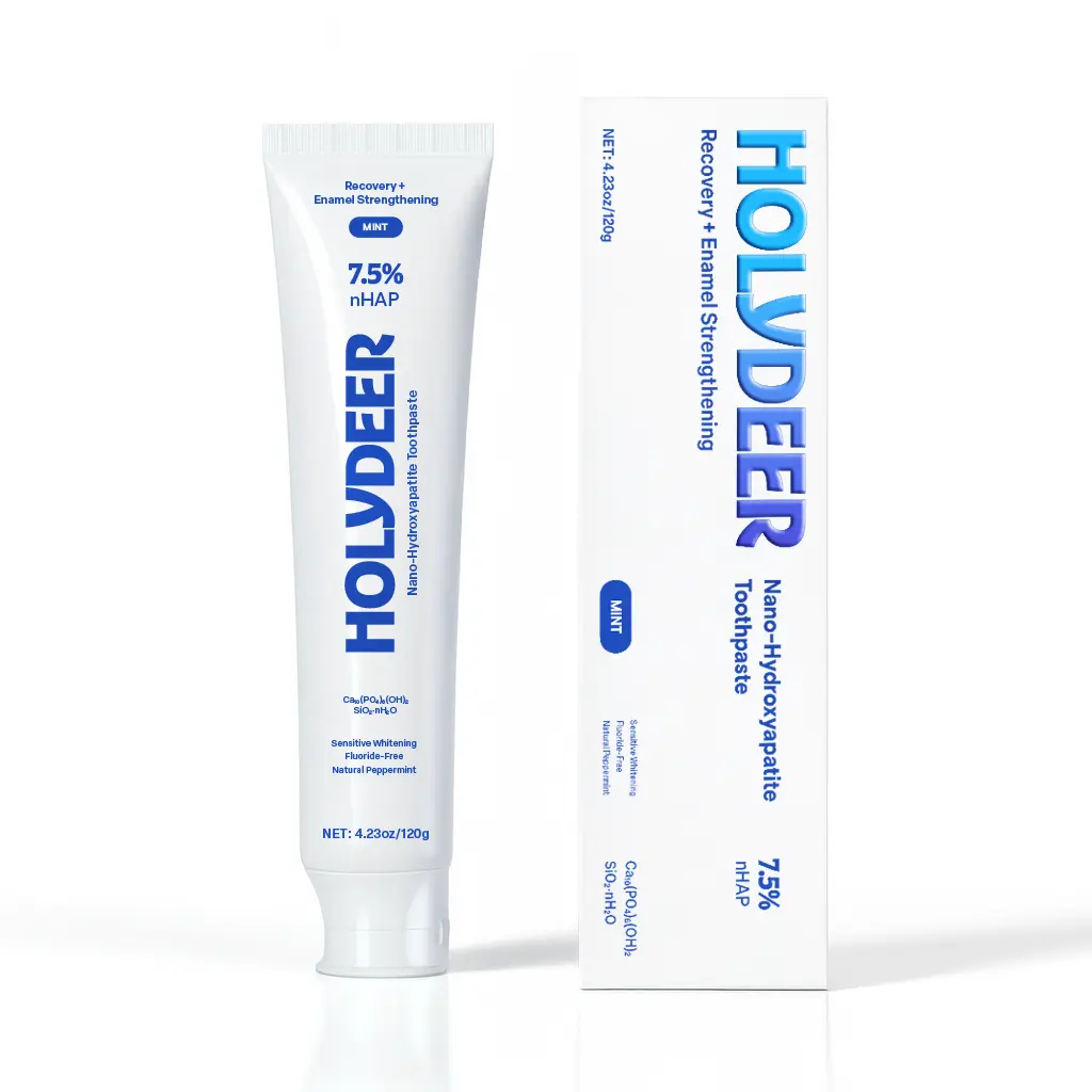 Holydeer Nano Hydroxyapatite Toothpaste, Fluoride-Free Whitening Toothpaste, Enamel Care, Sensitivity Relief, Fresh Peppermint Daily Oral Care