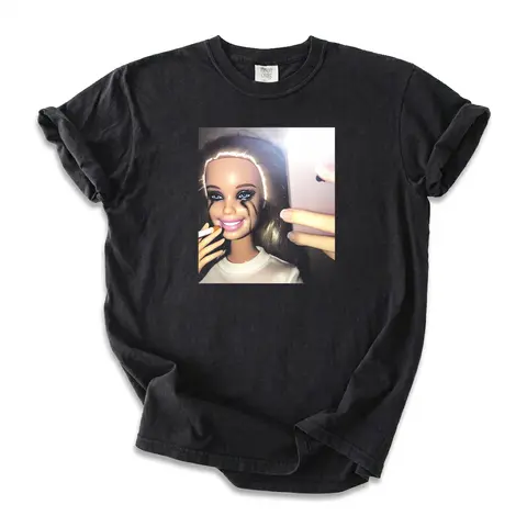 Men's 100% Cotton Ribbed Oversized Crew Neck Short-Sleeve Graphic Tee - Aged Charm Distressed Print, Casual Breathable, Distressed Hem, Double Stitch, Relaxed Fit, Machine Washable, Washed Black, 07092 Menswear Top (Do Not Dry Clean)