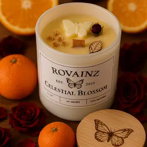 Celestial Blossom  10oz | Mandarin Rose Bergamot Scents | Uplifting Floral candles home decor gift aroma candle Scent Scented