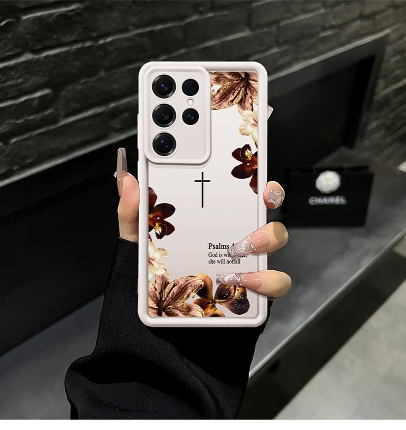 Cross-themed cruciferous Bible verse phone case featuring Jesus; “God is within it”; compatible with Samsung Galaxy S26/S25 and iPhone 17/16/15/14/13/12/11 series; minimalist color scheme.