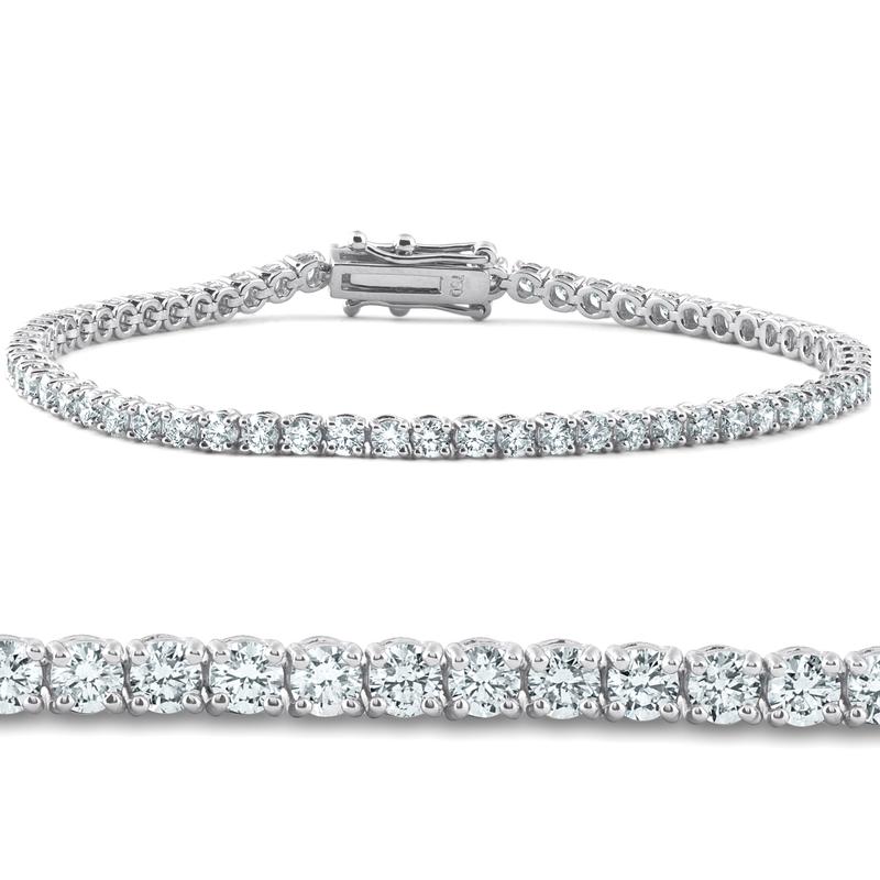 4 Carat TW Round Cut Diamond Tennis Bracelet 14k White Gold Lab Grown