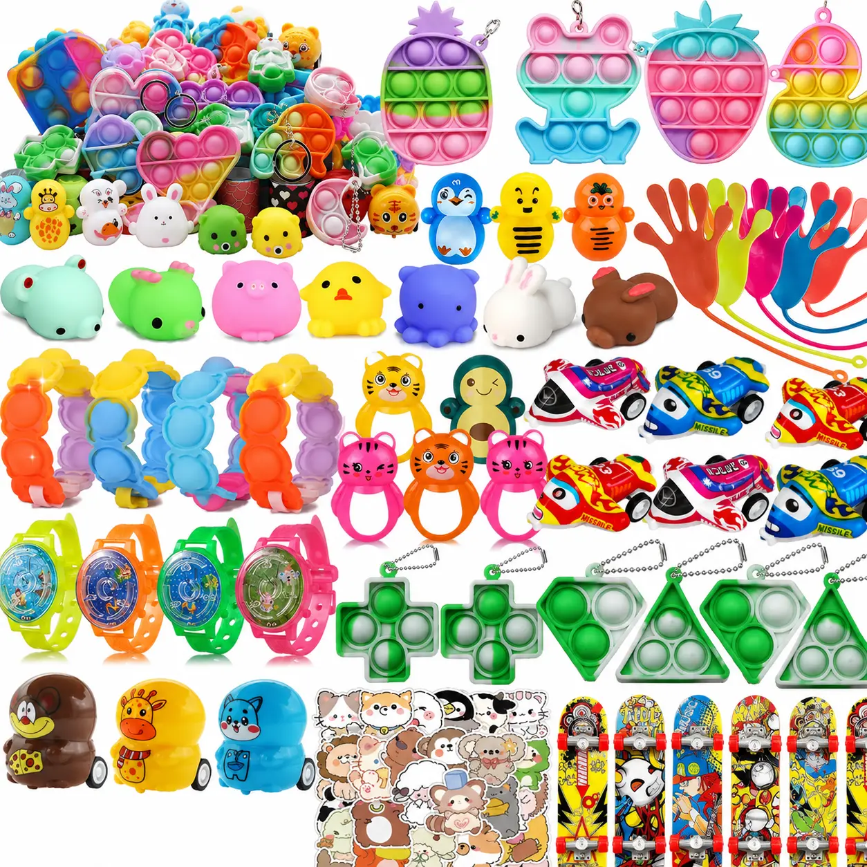 128 Pcs Party Favors for Kids Fidget Toys Bulk Treasure Box Toys Goodie Bag Stuffers Pinata Fillers Classroom Prizes Carnival Prizes Birthday Party Favors back to school  for Boys Girls Ages 4-8