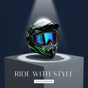 DOT Approved Adult Off-Road Electric Bike Helmet - Full Face Tactical Helmet with Goggles, Windproof Breathable Racing Helmet Kit, Adjustable Safety Motorcycle Helmet with Gloves & Face Mask for Motocross & ATV