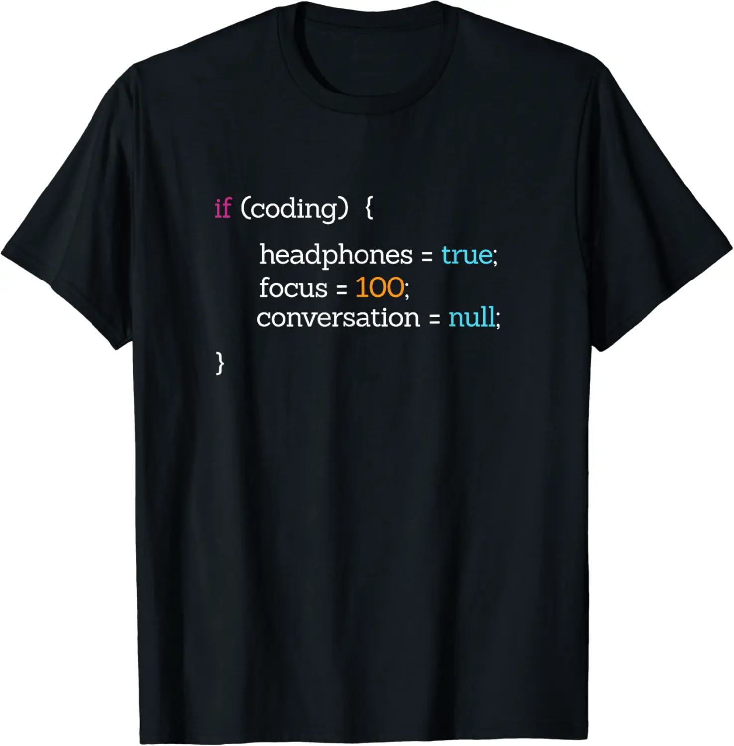 Programmer Coder Funny Coding Headphones Focus Conversation T-Shirt - Luismrid Shop 46B092NDP2TW