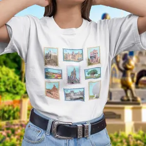 WDW Stamps T-Shirt, Disneyland stamps, Magic Kingdom outfit