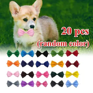 20 Pcs Adjustable Pet Tie (random Color), Bright Color - Durable Polyester Fiber, Suitable for Dogs and Cats, Perfect for Beauty and Fashion
