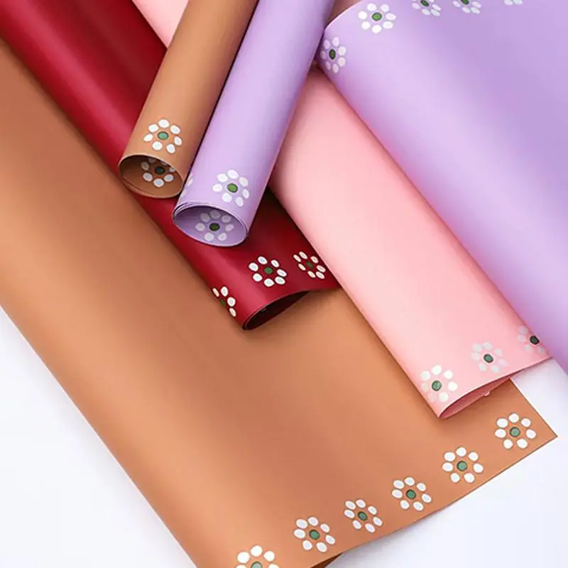 (10 Sheets) Fresh Double-Sided Floral Waterproof Korean Flower Wrapping Paper, Elegant Bouquet Packaging Material for Florists, Gift Wrapping Supplies, Bouquet Wrappers