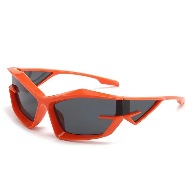 Modern Oversized Sunglasses - Futuristic Tech-Style, Y2K Street Photography & Runway Fashion Design, Unisex Female Statement Eyewear with PA Frame & Natural Lens, Fashionable Sunglasses, Modern Trendy Sunglasses