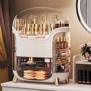 Large Capacity Makeup Organizer Countertop Makeup Organizer Dustproof Skin Care Organizer Transparent Design Easy to View Gift for Birthday or Plotters