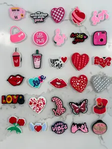 Pink Things Croc Charms - Assorted Designs for Footwear and Shoe Decor, Featuring Various Themes and Messages