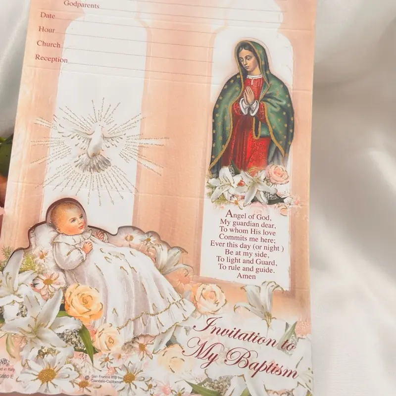 12-Piece Baptism Guest Invitations with Matching Envelopes, Practical Functional Office Stationery with Design for Celebration Events