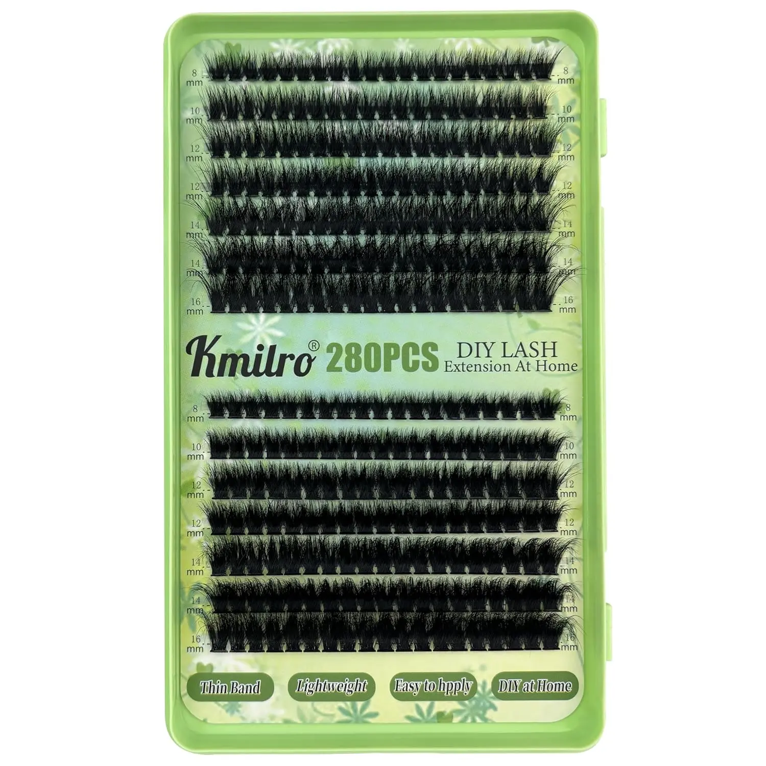 Kmilro Volume Lash Clusters 8-16mm Thick Cluster Eyelash Extension 60D+80D Eyelash Clusters 280pcs Super Soft Individual Lashes Plant Fibres Wispy False Eyelashes DIY Lash Extension,sunscreen