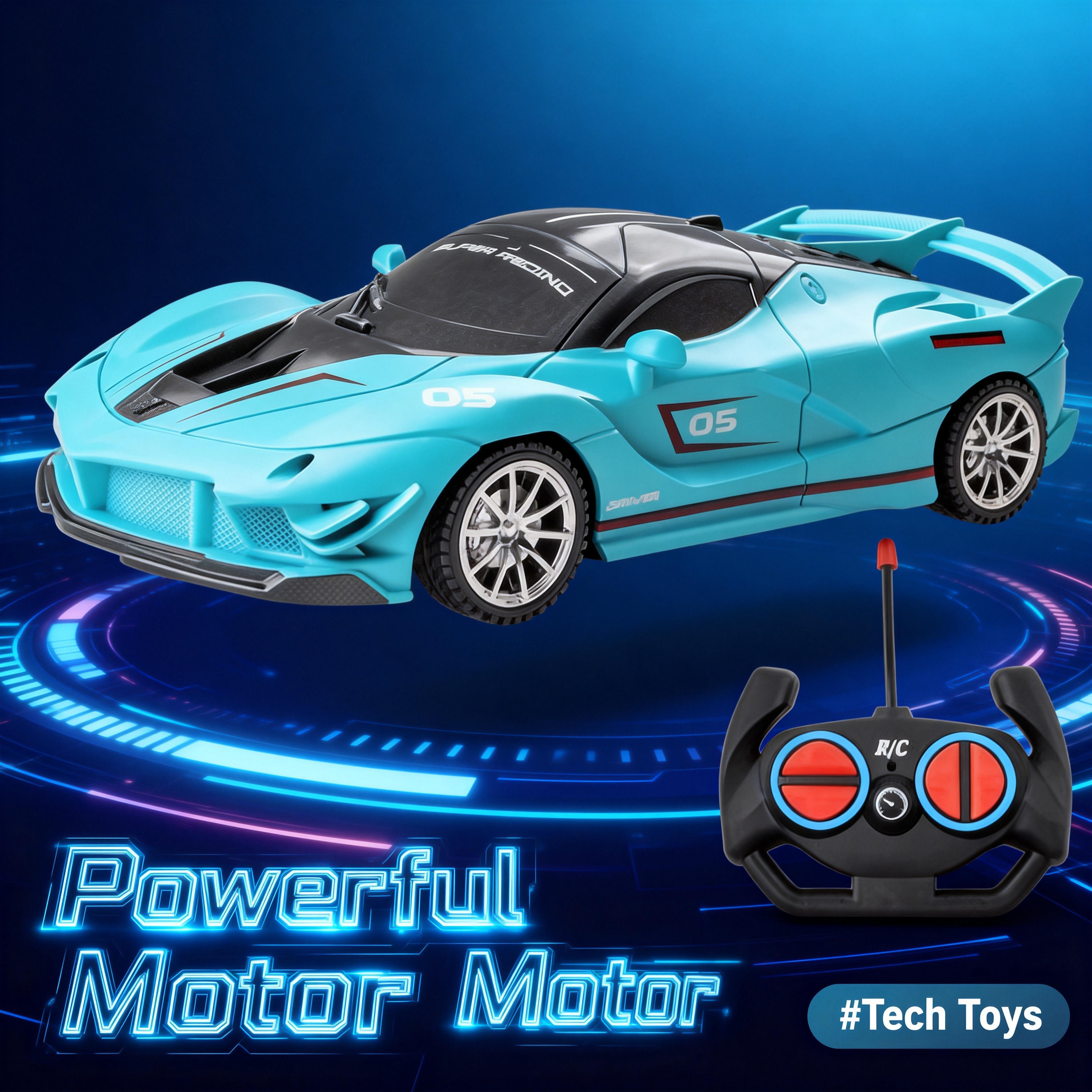 Cool Blue Remote Control Race Car - User-Friendly RC Toy for Boys & Girls, Ideal Birthday/Christmas Present，Easy to Control Fast Racing Toy
