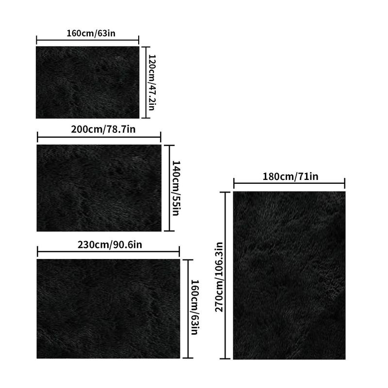 Ultra Soft Silk Wool Solid Color Flocking Carpet, Long Hair Rug for Living Room Coffee Table Bedroom Window Seat Home Bedside Mat Floor Pad, Shaggy Fuzzy Rugs