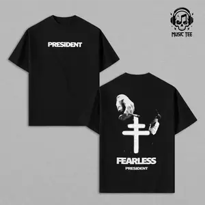 President Fearless Graphic T-Shirt, Oversized Cotton Tee, Indie Rock Band Style Shirt Unisex