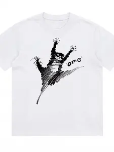 Abstract Brush Stroke Design Men's T-Shirt 180g Pure Cotton T-Shirt Men's Sport Casual Artistic Expression Pattern Summer And Spring Wear Gift For Art Lovers And Creative Minds Whirt