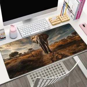 Elephant Pattern Mouse Pad, Rectangle Gaming Mouse Pad, Non-Slip Mousepad, Office Desk Keyboard Mouse Mat for Home Office Game Room Desk