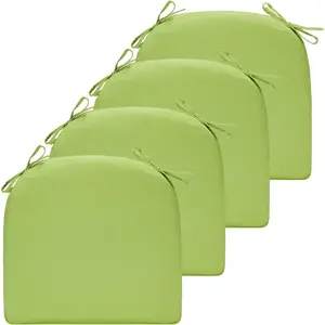 Outdoor Chair Cushions Set of 4, Patio Cushions D16xW17 Inch with Ties, Outdoor Chair Pad for Patio Furniture