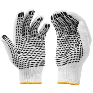 12 pairs of non-slip safety work gloves, bulk gloves for garage warehouse construction fishing, double-sided PVC dot work gloves. Polyester cotton gloves, both sides have anti-slip dots, more than 500 anti-slip dots.