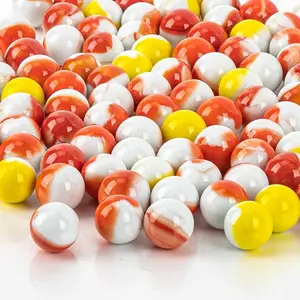 Bulk Glass Marbles - Thick Cat Eye Mix 2 Colors Medium Sized 70Pcs Marble Decorative Gift Nostalgic Retro Game with 16mm for Bounce Game,Chinese Checkers Board Game,Vases,Party Decor