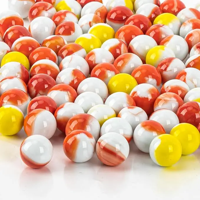 Bulk Glass Marbles - Thick Cat Eye Mix 2 Colors Medium Sized 70Pcs Marble Decorative Gift Nostalgic Retro Game with 16mm for Bounce Game,Chinese Checkers Board Game,Vases,Party Decor