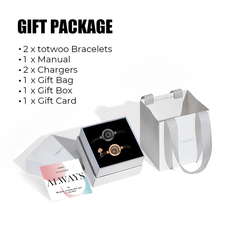 [Creative Gifts]totwoo Long Distance Touch Bracelets with Sun&Moon Functional Love Connect Gift For Boyfriend or Girlfriend or your Family