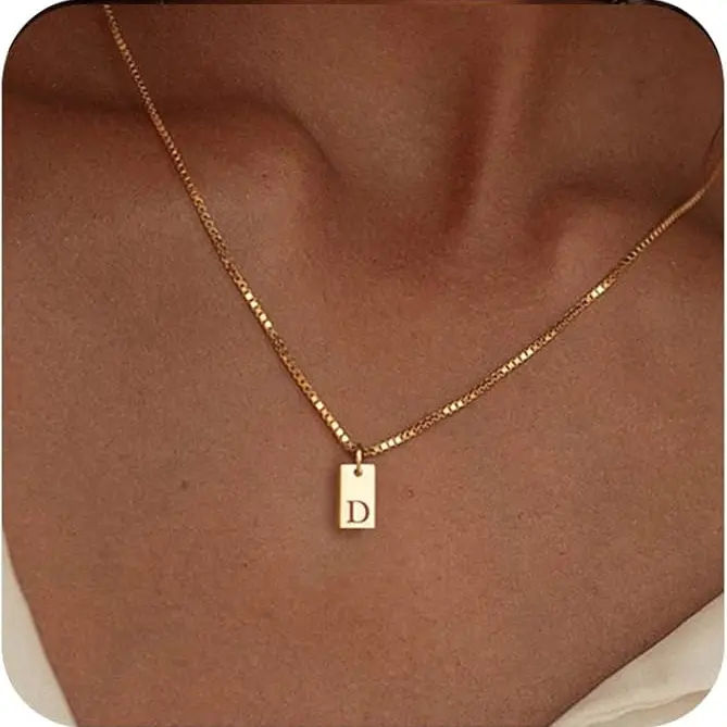【Valentine's Day Gifts for Girlfriend】Initial Letter Necklace for Women, Letter Pendant Necklace for Women