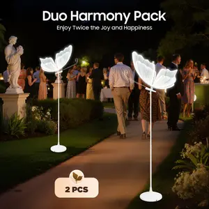 Butterfly Wedding LED Floor Lamp 2 Pack Adjustable Height 57-70 Inches Silver Gold White Warm Lighting for Ceremony Reception Party Decoration Ceiling Mount