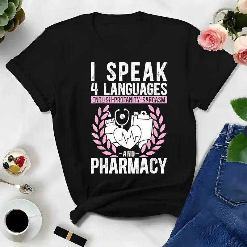 Men's Pharmacy Tech Graphic T-Shirt, Shortsleeve Round Neck Menswear in Soft 100% Cotton, Durable Casual Wear with Light Stretch, Simple, Easy Wash, Tshirt, Top, Clothes, Fitness, Pharmacist, Graphic Print, Simple Look, Athletic, Basic, Soft Cotton, Crew,