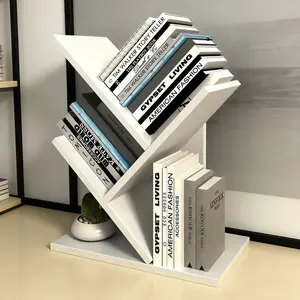 White Wood Bookcase - Space-Saving Floor Standing Organizer for Books, Cds, and Magazines | Durable, Easy Assembly, Perfect for Home Office, School, or Desk Display, Book Shelves, Home Office Furniture