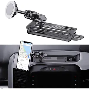 Stainless Steel Phone Mount for 2019+ Ram 1500/2500/3500/TRX, Magnetic & Clamp Dual Heads, All-Metal Shakeproof Unique America Flag Design OEM Screw Hole D