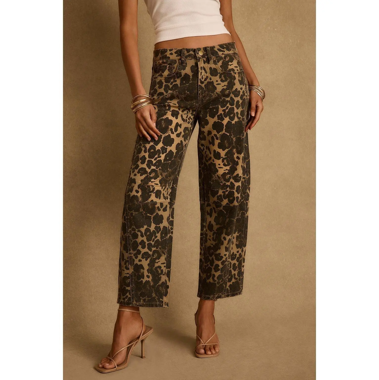 Muse Leopard Barrel Jeans