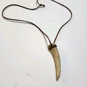 Deer Antler Necklace, Handcrafted Deer Antler Jewelry, Leather Neacklace, Florida Deer Brow Tine Necklace, Gift For Him, Gift For Her, Fertility Necklace, Punk Youth Jewelry, Huntress Jewelry