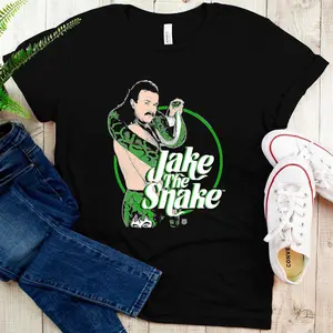 Jake The Snake Roberts With Logo  T-Shirt