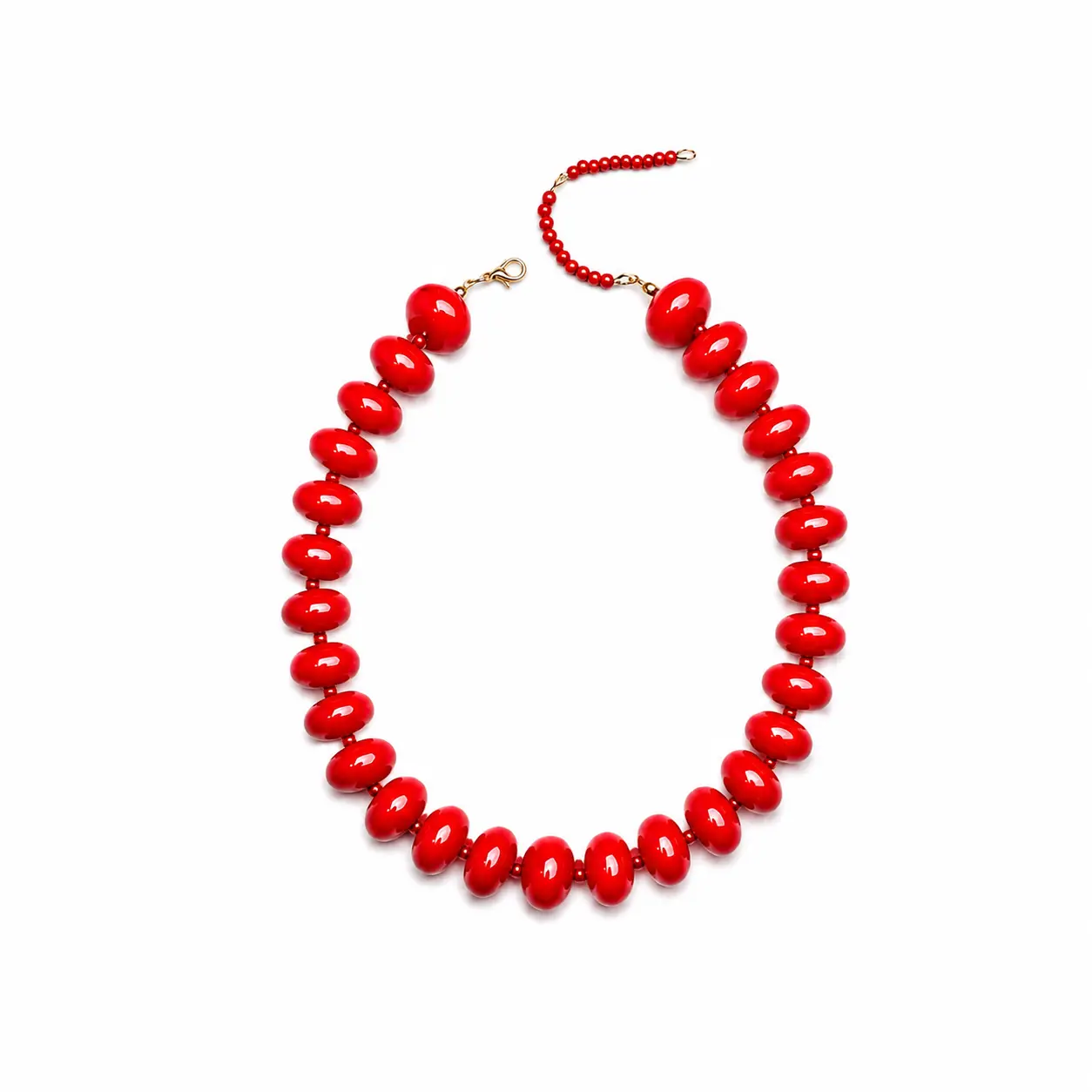 Positano Necklace - Handmade acrylic resin beads  Gold-tone clasp
