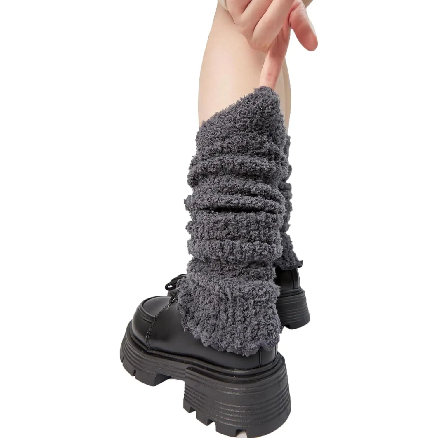 Womens Fuzzy  Warmers Knit Ankle Socks Winter Warm Ruffle  Sleeves Warmer College Concert Thick Boot Socks