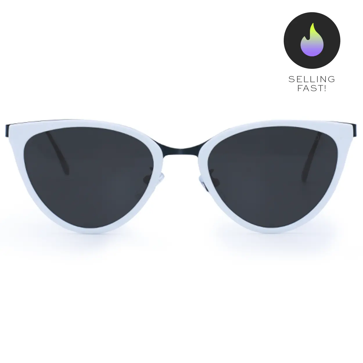Miranda - White - Cat Eye Sunglasses - FDA Shatter-Resistant Lenses - UV400 - For Women & Men Miranda - White - Cat Eye Sunglasses - FDA Shatter-Resistant Lenses - UV400 - For Women & Men