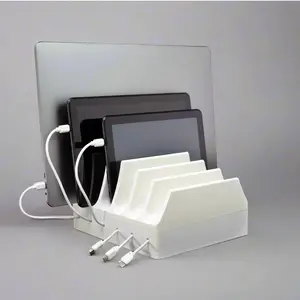 Tablet Charging Station for Multiple Devices- iPad, Kindle, Tablet Dock, Countertop Organizer and Protective Storage Cord